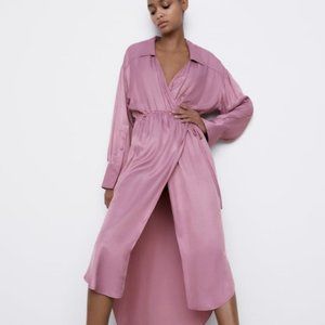 *NWT* Zara SATIN WRAP DRESS